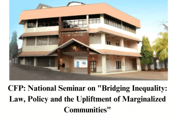 CFP: National Seminar on “Bridging Inequality: Law, Policy and the Upliftment of Marginalized Communities”