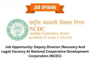 Job Opportunity Deputy Director (Recovery And Legal) Vacancy At National Cooperative Development Corporation (NCDC)