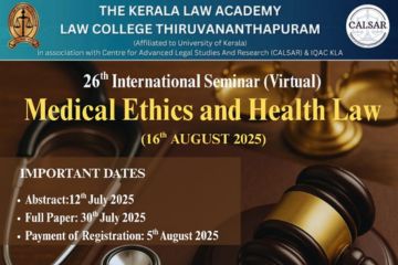 CFP International seminar on Medical ethics and Health Law 16th August 2025