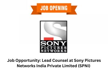 Job Opportunity Lead Counsel at Sony Pictures Networks India Private Limited (SPNI)
