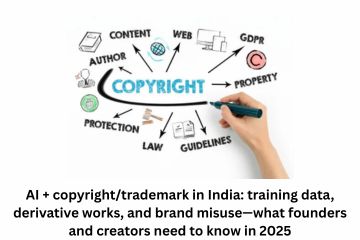 AI + copyrighttrademark in India training data, derivative works, and brand misuse—what founders and creators need to know in 2025