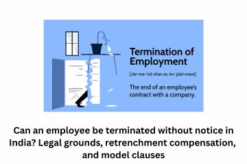 Can an employee be terminated without notice in India Legal grounds, retrenchment compensation, and model clauses