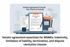 Vendor agreement essentials for MSMEs indemnity, limitation of liability, termination, and dispute resolution clauses
