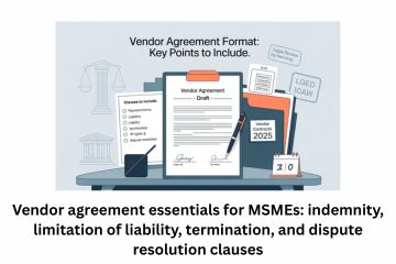 Vendor agreement essentials for MSMEs indemnity, limitation of liability, termination, and dispute resolution clauses