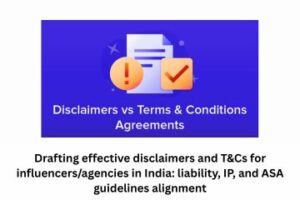 Drafting effective disclaimers and T&Cs for influencersagencies in India liability, IP, and ASA guidelines alignment