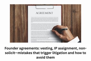 Founder agreements vesting, IP assignment, non-solicit—mistakes that trigger litigation and how to avoid them