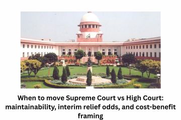 When to move Supreme Court vs High Court maintainability, interim relief odds, and cost-benefit framing