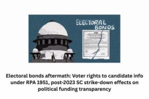 Electoral bonds aftermath Voter rights to candidate info under RPA 1951, post-2023 SC strike-down effects on political funding transparency