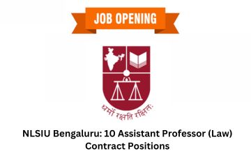 NLSIU Bengaluru: 10 Assistant Professor (Law) Contract Positions