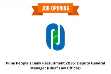 Pune People’s Bank Recruitment 2026: Deputy General Manager (Chief Law Officer)