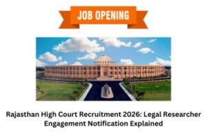 Rajasthan High Court Recruitment 2026 Legal Researcher Engagement Notification Explained