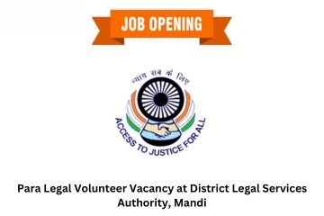 Para Legal Volunteer Vacancy at District Legal Services Authority, Mandi