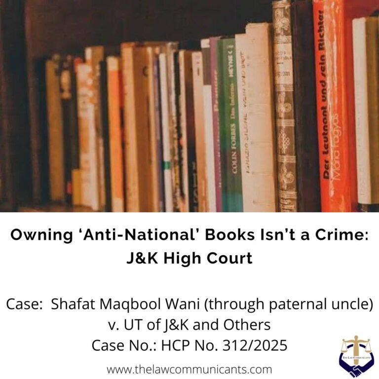 Owning ‘Anti-National’ Books Isn’t a Crime: J&K High Court