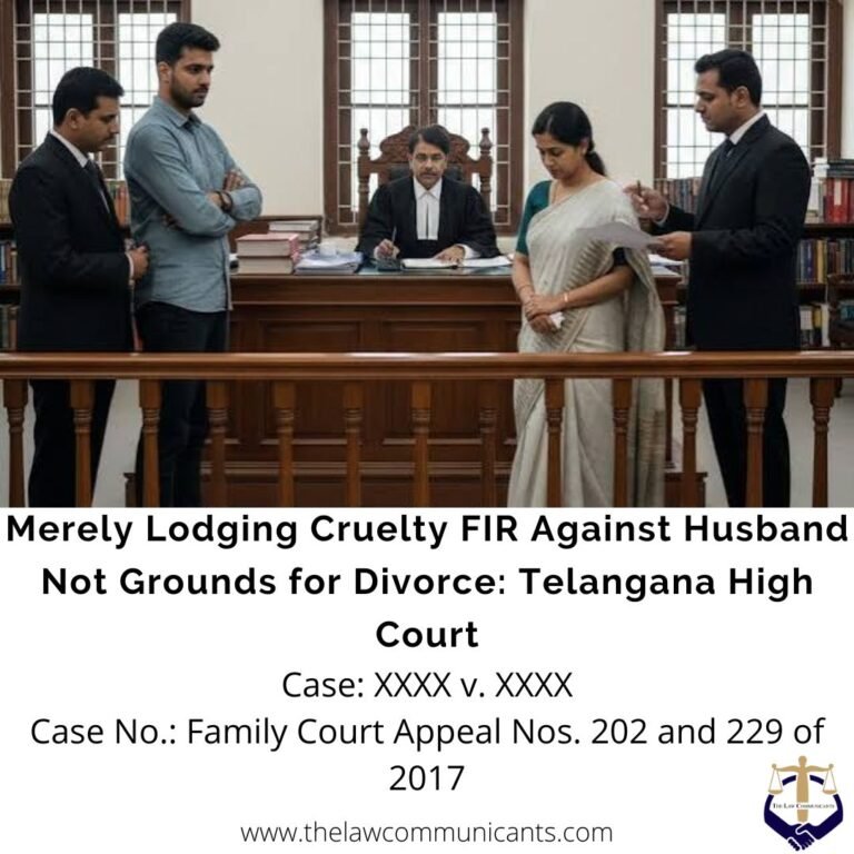 Merely Lodging Cruelty FIR Against Husband Not Grounds for Divorce: Telangana High Court