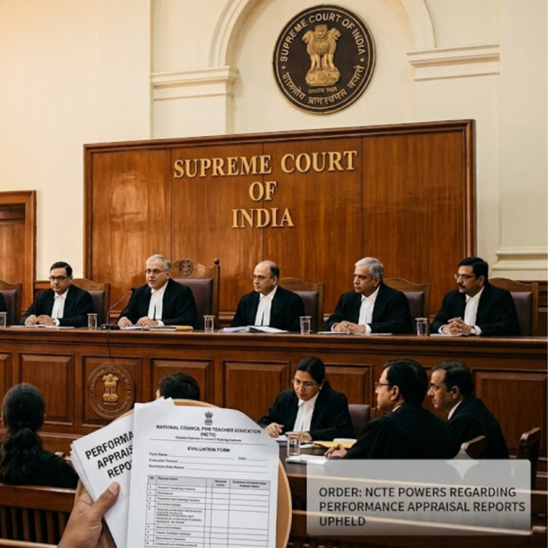 Supreme Court Upholds NCTE’s Power to Demand Performance Appraisal Reports from Teacher Training Institutes